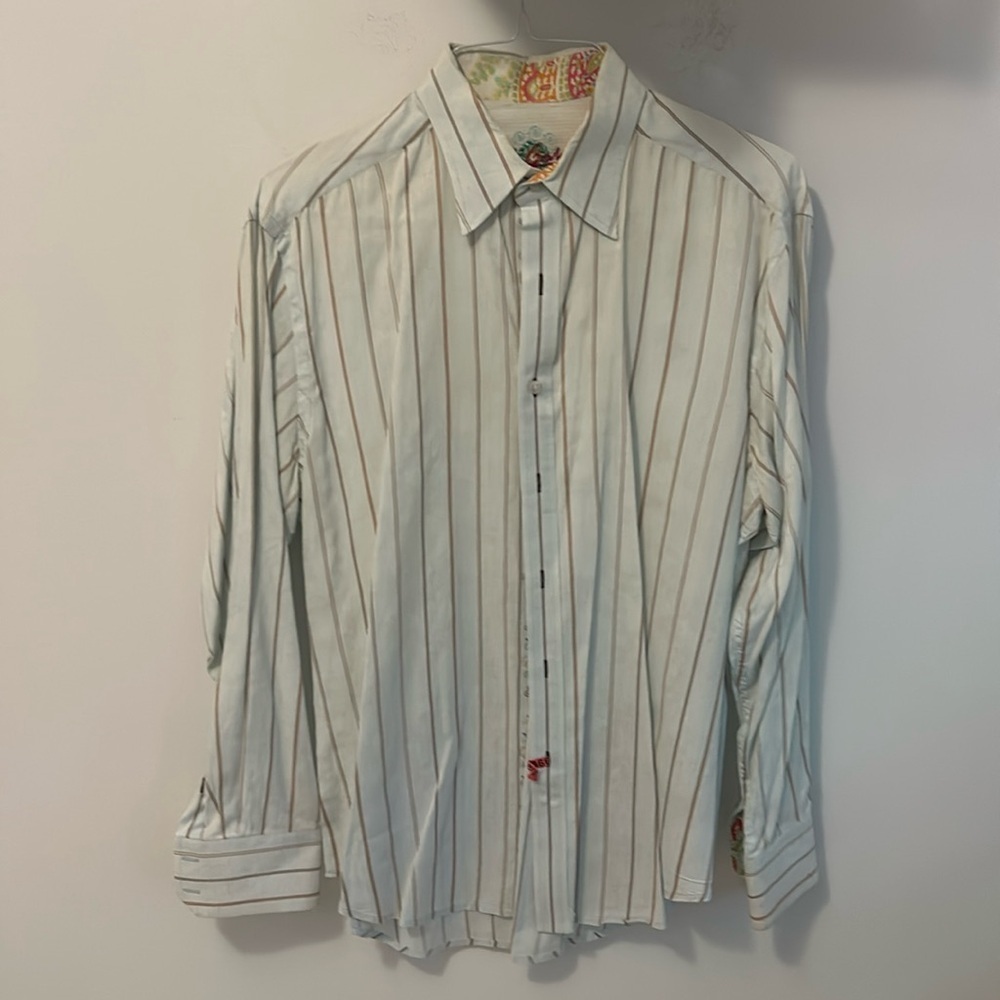 Robert Graham Off White Striped Button Down